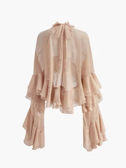 Clearance Turtleneck Ruffle Chiffon Shirt Blouses & Shirts|Tops