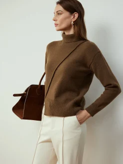 Turtleneck Side Split Short Sweater Sweater Tops|Sweaters & Cardigans