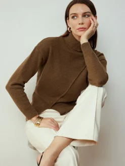 Turtleneck Side Split Short Sweater Sweater Tops|Sweaters & Cardigans