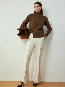 Turtleneck Side Split Short Sweater Sweater Tops|Sweaters & Cardigans