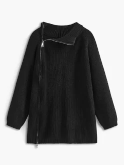 New Turtleneck Side Zipper Knit Top Sweater Tops|Sweaters & Cardigans