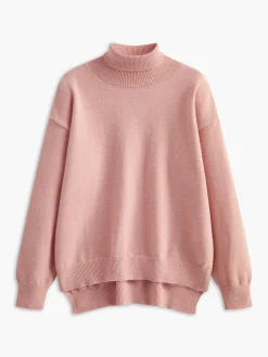 Hot Turtleneck Split Oversized Sweater Sweater Tops|Sweaters & Cardigans