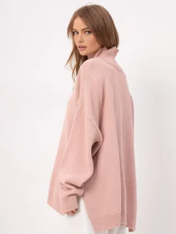Hot Turtleneck Split Oversized Sweater Sweater Tops|Sweaters & Cardigans
