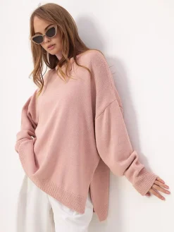 Hot Turtleneck Split Oversized Sweater Sweater Tops|Sweaters & Cardigans