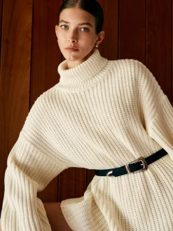 Best Turtleneck Sweater Dress Without Belt White Dresses|Sweater Dresses