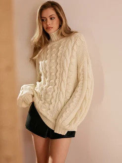 Online Turtleneck Twist Shift Sweater Sweater Tops|Sweaters & Cardigans