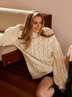 Online Turtleneck Twist Shift Sweater Sweater Tops|Sweaters & Cardigans
