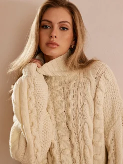 Online Turtleneck Twist Shift Sweater Sweater Tops|Sweaters & Cardigans