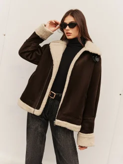 Sale Turtleneck Zipper Fleece Jacket Outerwear|Jackets