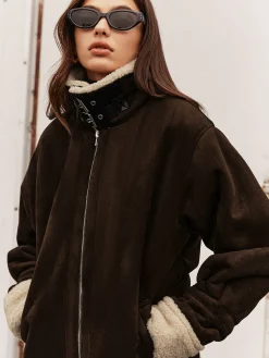 Sale Turtleneck Zipper Fleece Jacket Outerwear|Jackets