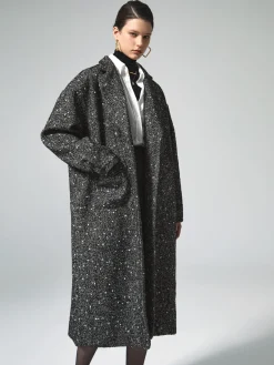 Outlet Tweed Boucle Wool Coat Outerwear|Coats