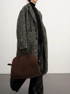 Outlet Tweed Boucle Wool Coat Outerwear|Coats