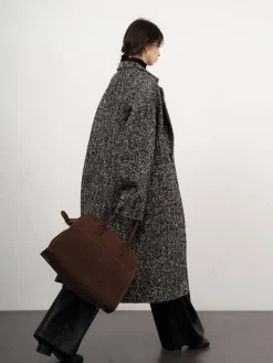 Outlet Tweed Boucle Wool Coat Outerwear|Coats