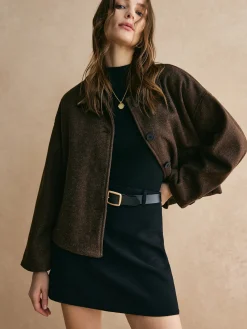 Sale Tweed Button Down Jacket Outerwear|Jackets