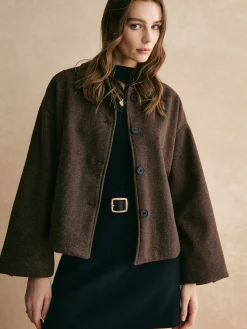 Sale Tweed Button Down Jacket Outerwear|Jackets