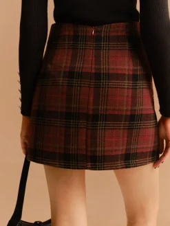Online Tweed Checked Mini Skirt Skirts|Bottoms