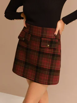 Hot Tweed Checked Mini Skirt Skirts|Bottoms
