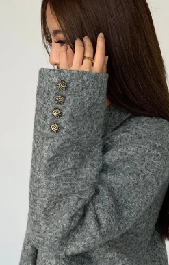 Sale Tweed Long Blazer Without Belt Outerwear|Blazers