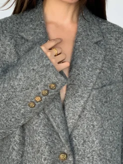 Sale Tweed Long Blazer Without Belt Outerwear|Blazers