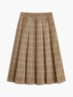 Discount Tweed Pleated Zipper Skirt Skirts|Bottoms