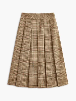 Discount Tweed Pleated Zipper Skirt Skirts|Bottoms