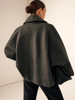 New Tweed Pockets Loose Coat Outerwear|Coats