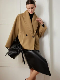 New Tweed Pockets Loose Coat Outerwear|Coats