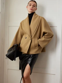 New Tweed Pockets Loose Coat Outerwear|Coats