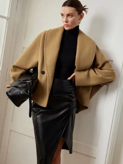 New Tweed Pockets Loose Coat Outerwear|Coats