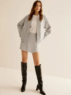 New Tweed Pockets Zipper Warm Jacket Outerwear|Jackets
