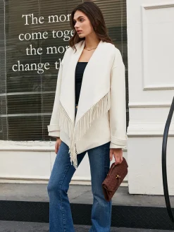 Discount Tweed Tassel Winter Coat Outerwear|Coats