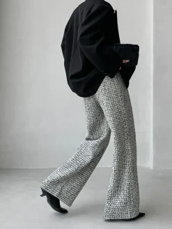Sale Tweed Wide Leg Dress Pants Wide Leg|Pants