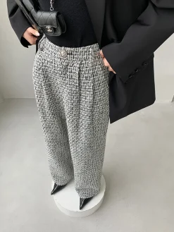 Sale Tweed Wide Leg Dress Pants Wide Leg|Pants