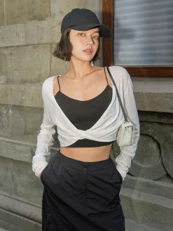 Twist Cover Up Crop Knit Top Sweater Tops|Sweaters & Cardigans