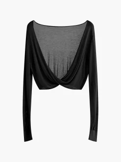 Twist Cover Up Crop Knit Top Sweater Tops|Sweaters & Cardigans