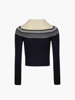 Outlet Two Tone Cutout Slim Sweater Sweater Tops|Sweaters & Cardigans