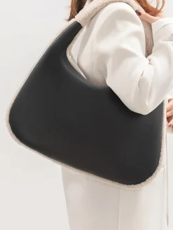 Hot Two Tone Fleece Zipper Armpit Bag Bags|Accessories
