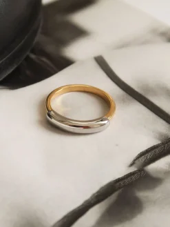 Sale Two Tone Glossy Hoop Ring Rings & Bracelets|Accessories