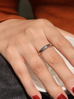 Sale Two Tone Glossy Hoop Ring Rings & Bracelets|Accessories