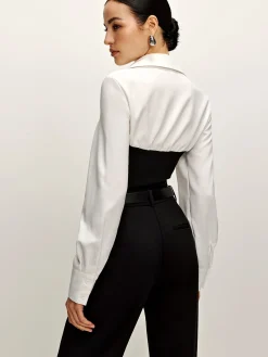 Best Two Tone Panel Polo Shirt Blouses & Shirts|Tops