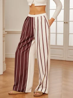 Outlet Two Tone Pinstripe Pocket Pants Pants|Bottoms