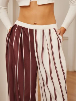 Outlet Two Tone Pinstripe Pocket Pants Pants|Bottoms