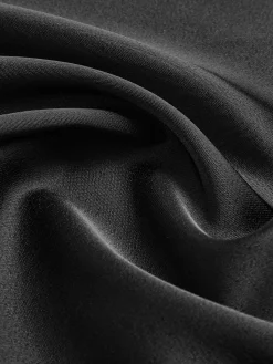 Discount Two Tone Pleated Drawstring Dress Black Dresses|Work Dresses