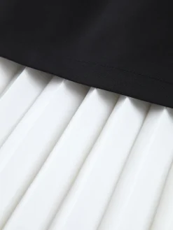 Best Two Tone Pleated Long Skirt Skirts|Bottoms