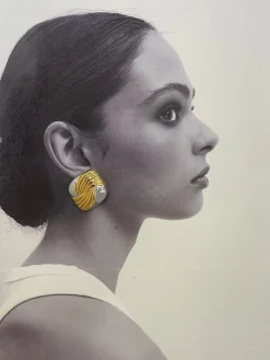 Two Tone Ripple Square Earrings Earrings|Accessories