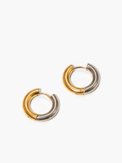 New Two Tone Splicing Hoop Earrings Earrings|Accessories