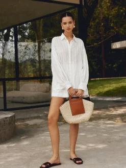 Discount Two Tone Straw Bag Bags|Accessories