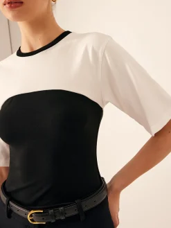 New Two Tone Stretch Jersey T-Shirt T-shirts|Tops