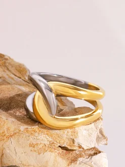 Online Two Tone Twist Ring Rings & Bracelets|Accessories