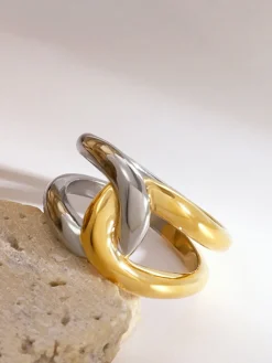 Online Two Tone Twist Ring Rings & Bracelets|Accessories